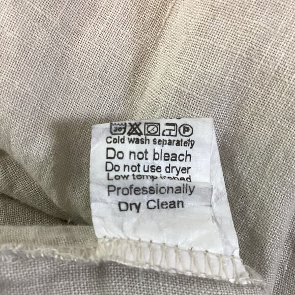 Terzo 100% Linen Roll Tab Sleeve Made In Italy Cotton Top Size M - Picture 10 of 13